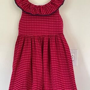 Laura Ashley children's girl red white and blue striped dress dress size 6
